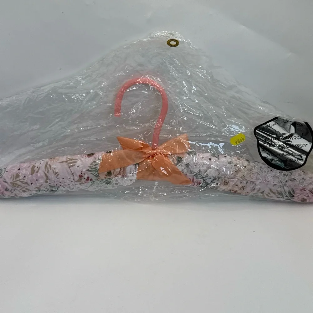 Floral Dream‎ Scented Padded Hanger Pink Floral Orange Bow Delicate Closet